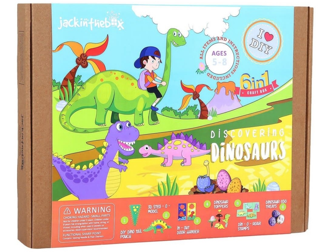 مكتشف الديناصورات 6 في 1 صندوق الحرف اليدوية 