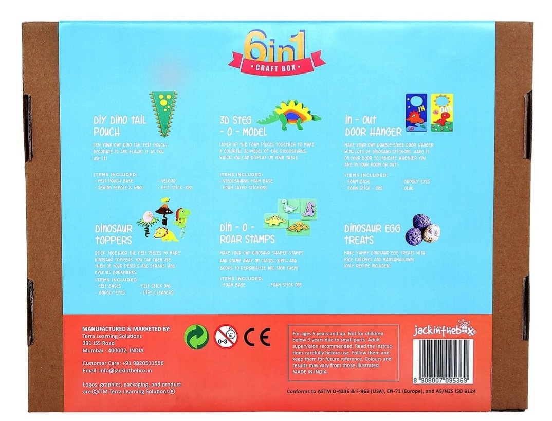 مكتشف الديناصورات 6 في 1 صندوق الحرف اليدوية 