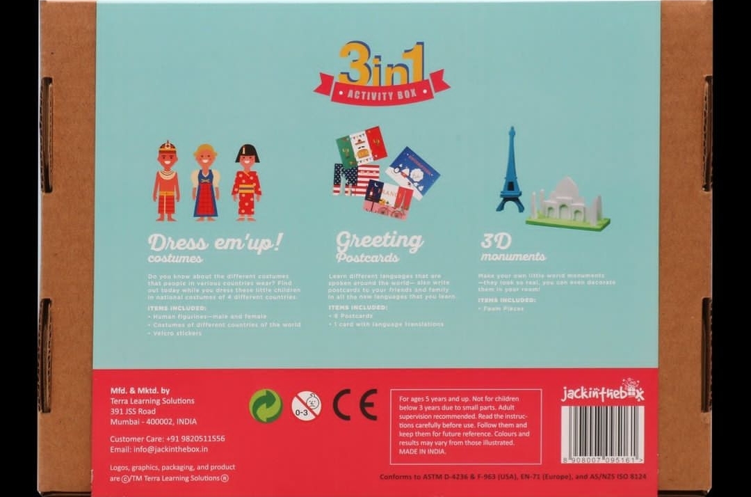 من حول العالم 3 في 1 صندوق الحرف اليدوية