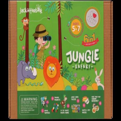 غابات سفاري 6 في 1 صندوق الحرف اليدوية