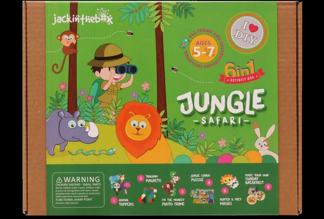 غابات سفاري 6 في 1 صندوق الحرف اليدوية