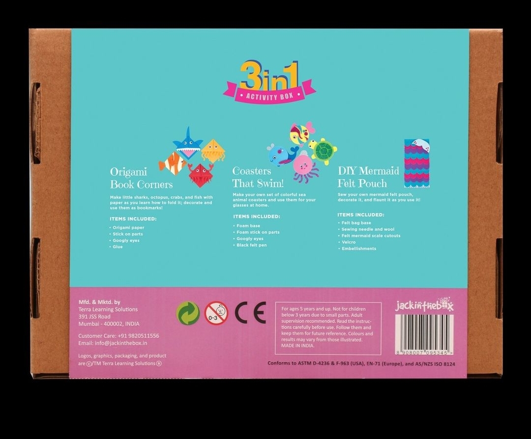 في أعماق البحر  3 في 1 صندوق الحرف اليدوية