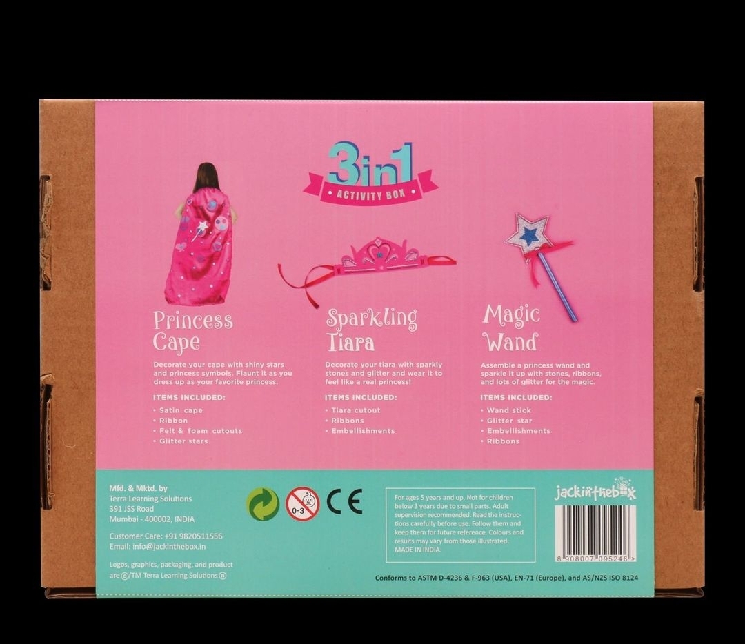 الأميرة 3 في 1 صندوق الحرف اليدوية