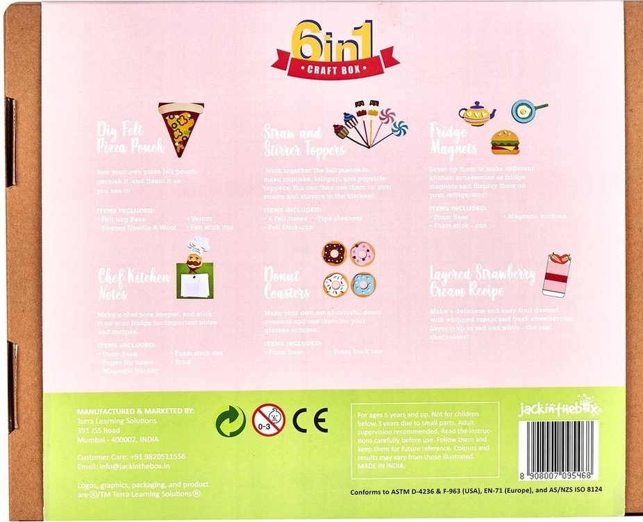 الطباخ الصغير 6 في 1 صندوق الحرف اليدوية