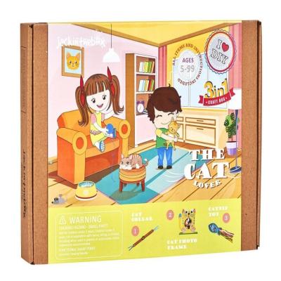 محبين القطط 3 في 1 صندوق الحرف اليدوية